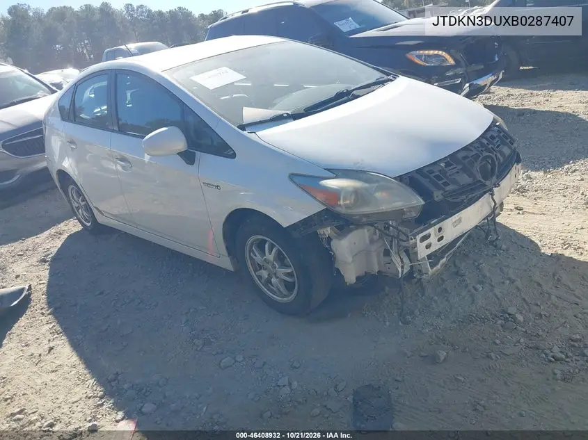TOYOTA PRIUS 2011, VIN JTDKN3DUXB0287407