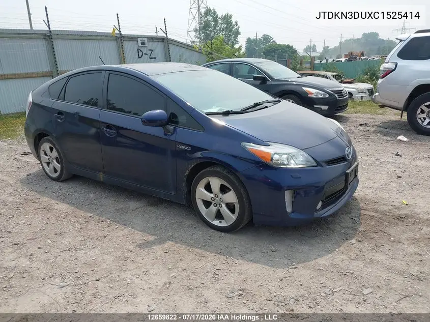 TOYOTA PRIUS 2012, VIN JTDKN3DUXC1525414