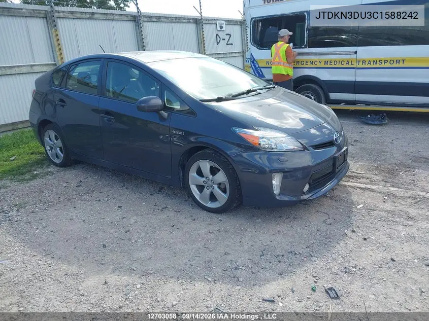 TOYOTA PRIUS 2012, VIN JTDKN3DU3C1588242