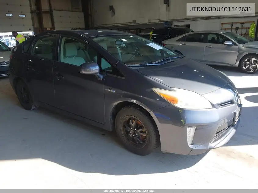TOYOTA PRIUS 2012, VIN JTDKN3DU4C1542631
