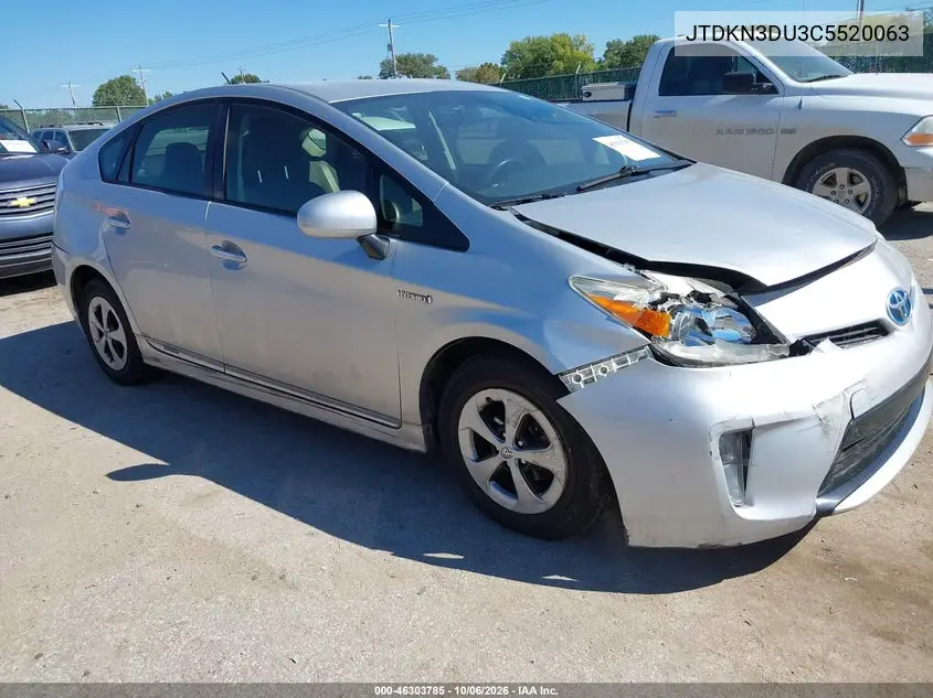 TOYOTA PRIUS 2012, VIN JTDKN3DU3C5520063