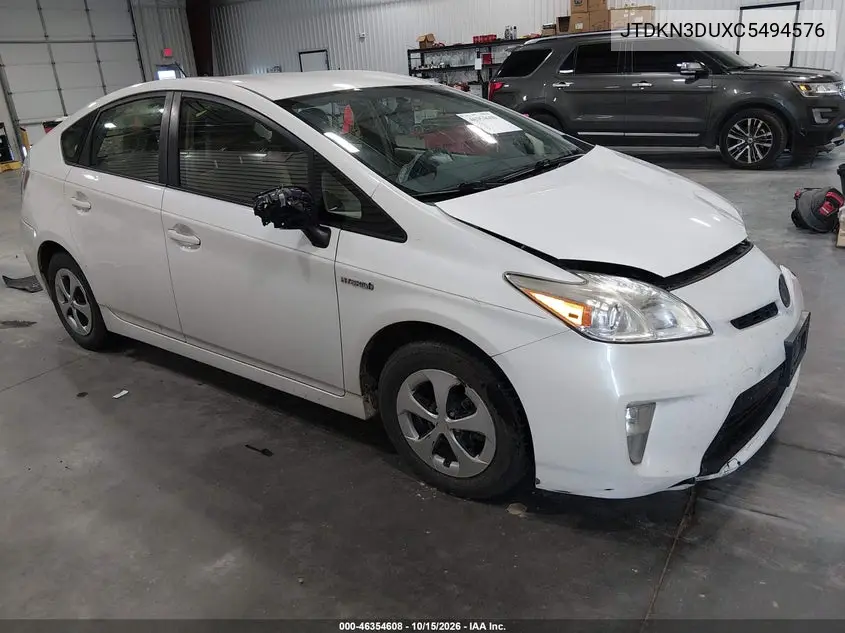 TOYOTA PRIUS 2012, VIN JTDKN3DUXC5494576