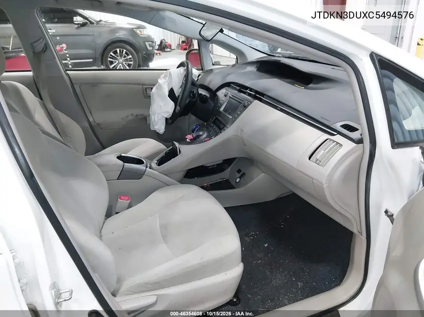 2012 TOYOTA PRIUS VIN JTDKN3DUXC5494576 — фото 5
