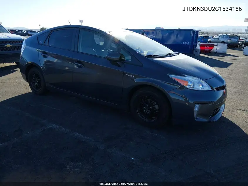 TOYOTA PRIUS 2012, VIN JTDKN3DU2C1534186
