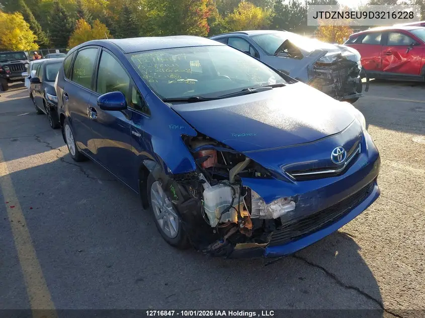 TOYOTA PRIUS 2013, VIN JTDZN3EU9D3216228