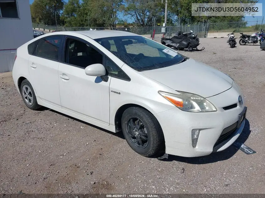 TOYOTA PRIUS 2013, VIN JTDKN3DU3D5604952
