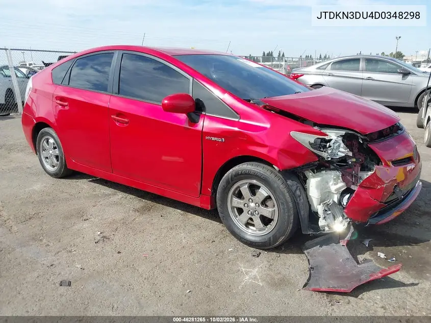 TOYOTA PRIUS 2013, VIN JTDKN3DU4D0348298