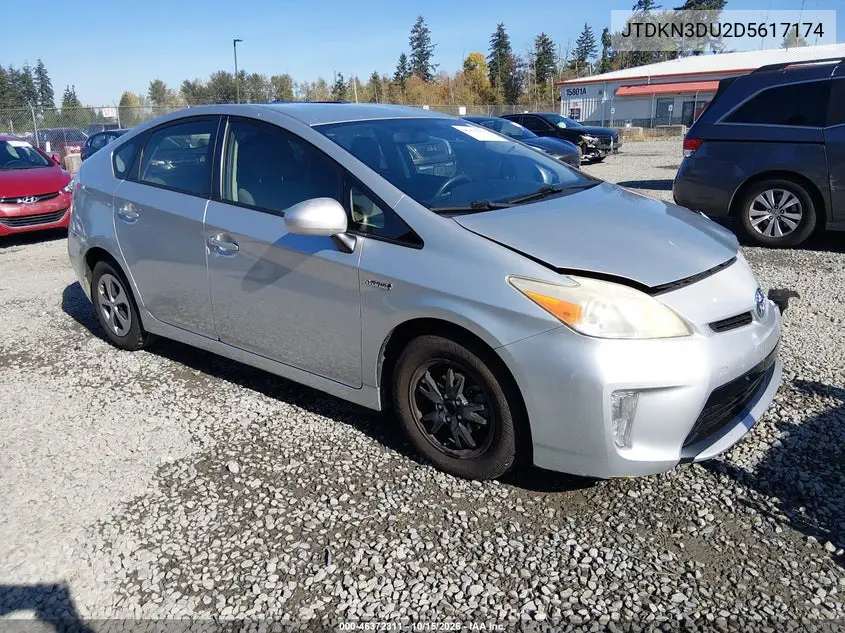 TOYOTA PRIUS 2013, VIN JTDKN3DU2D5617174