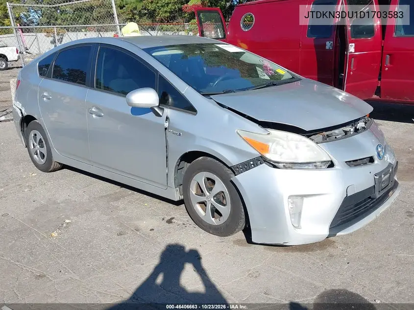 TOYOTA PRIUS 2013, VIN JTDKN3DU1D1703583