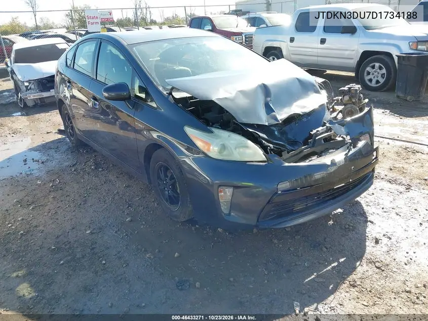 TOYOTA PRIUS 2013, VIN JTDKN3DU7D1734188
