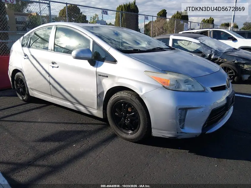 TOYOTA PRIUS 2013, VIN JTDKN3DU4D5672869