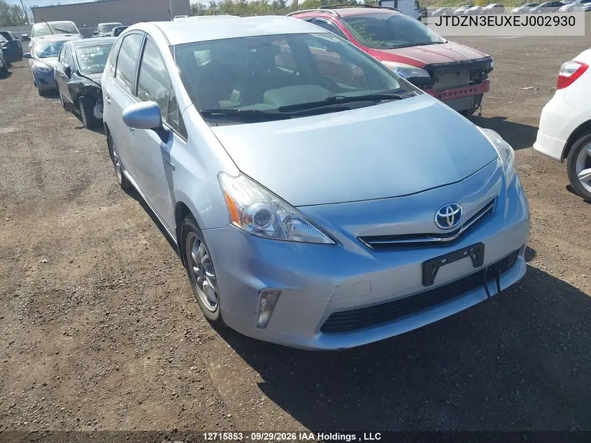 TOYOTA PRIUS 2014, VIN JTDZN3EUXEJ002930