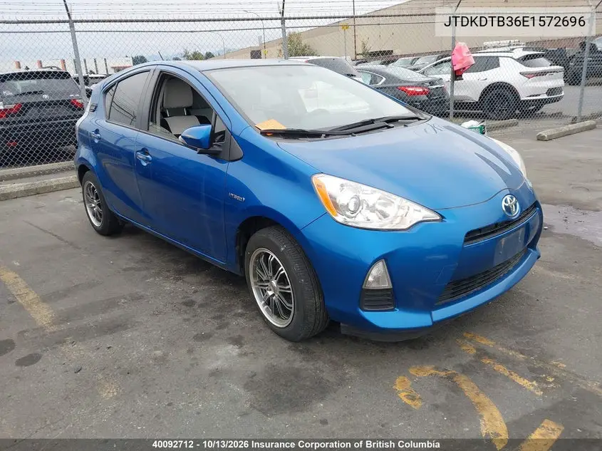 TOYOTA PRIUS 2014, VIN JTDKDTB36E1572696