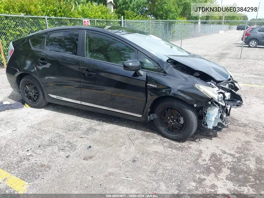 TOYOTA PRIUS 2014, VIN JTDKN3DU6E0384298