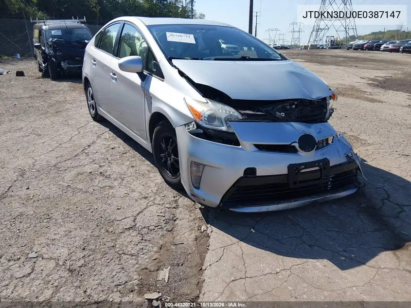 TOYOTA PRIUS 2014, VIN JTDKN3DU0E0387147