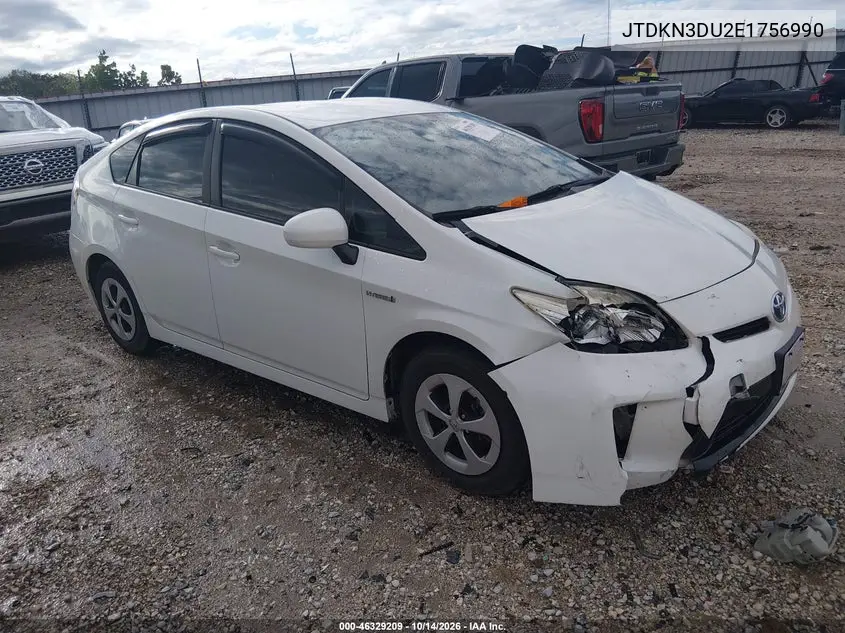 TOYOTA PRIUS 2014, VIN JTDKN3DU2E1756990