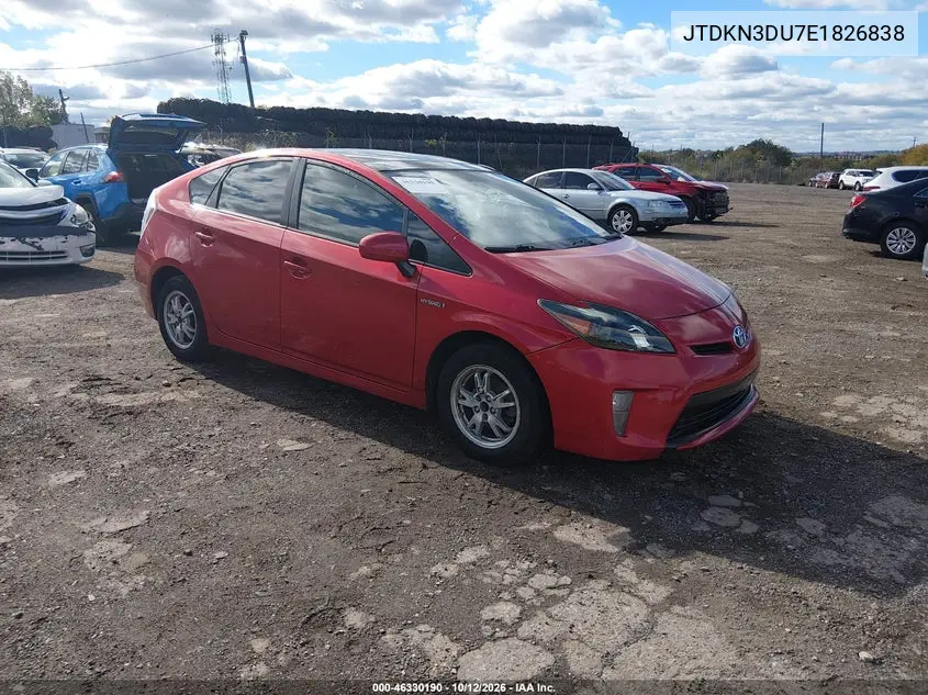 TOYOTA PRIUS 2014, VIN JTDKN3DU7E1826838