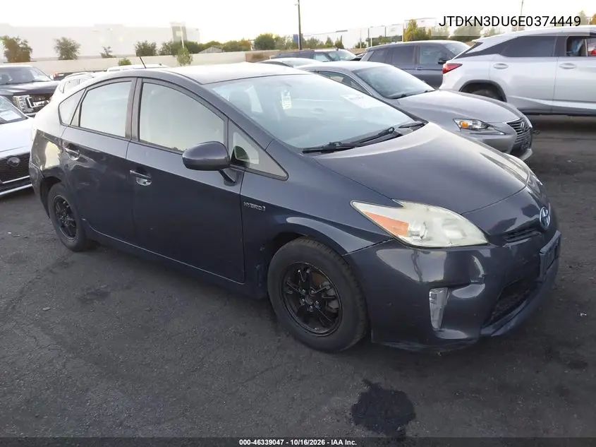 TOYOTA PRIUS 2014, VIN JTDKN3DU6E0374449