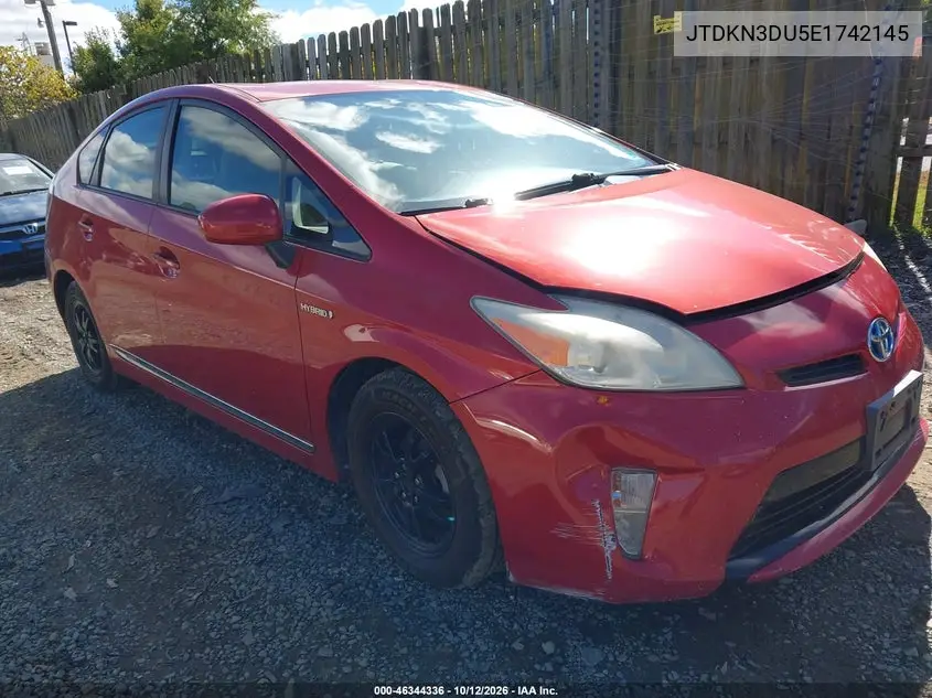 TOYOTA PRIUS 2014, VIN JTDKN3DU5E1742145