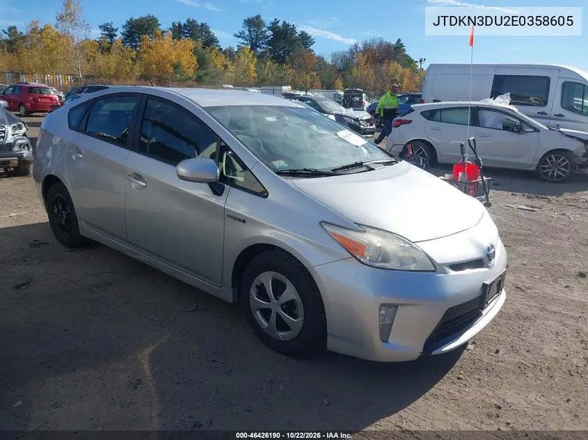 TOYOTA PRIUS 2014, VIN JTDKN3DU2E0358605