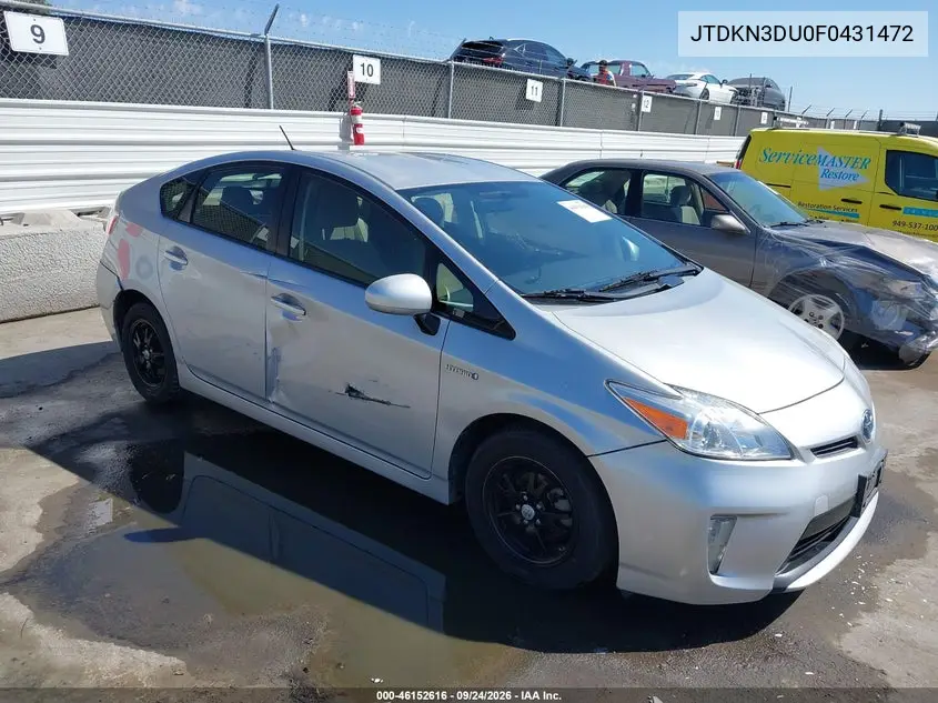 TOYOTA PRIUS 2015, VIN JTDKN3DU0F0431472