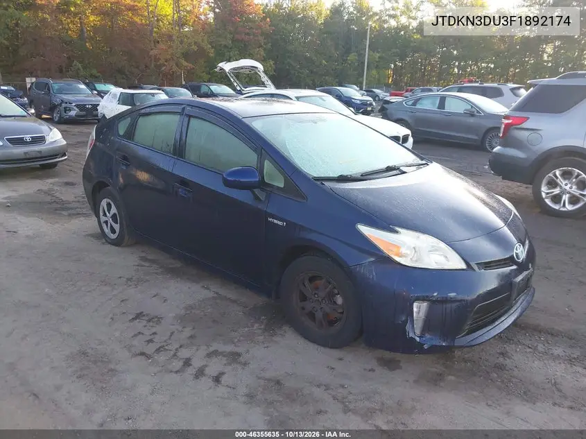 TOYOTA PRIUS 2015, VIN JTDKN3DU3F1892174