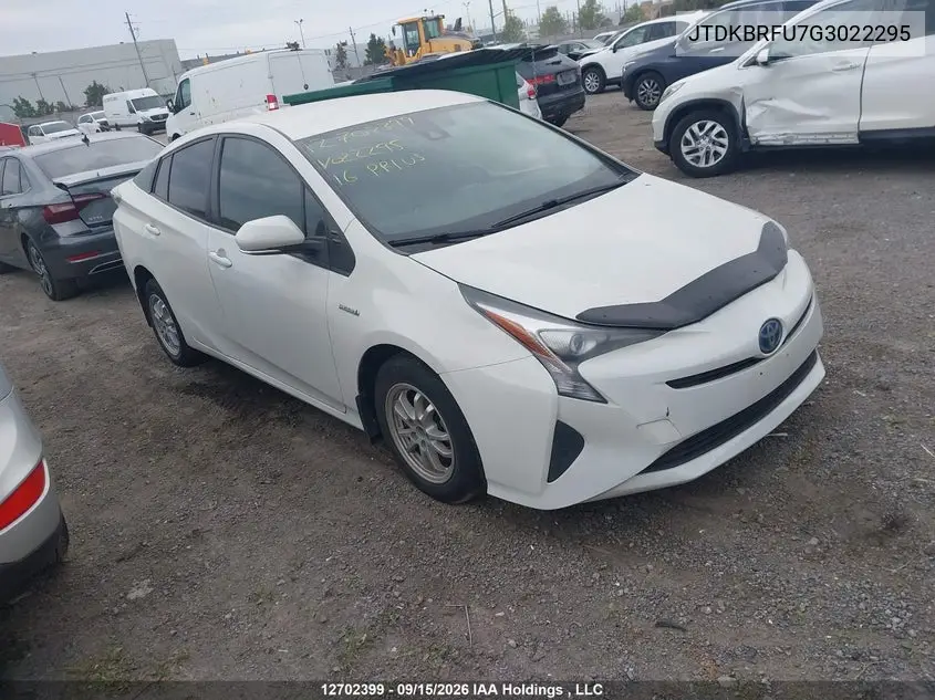 TOYOTA PRIUS 2016, VIN JTDKBRFU7G3022295