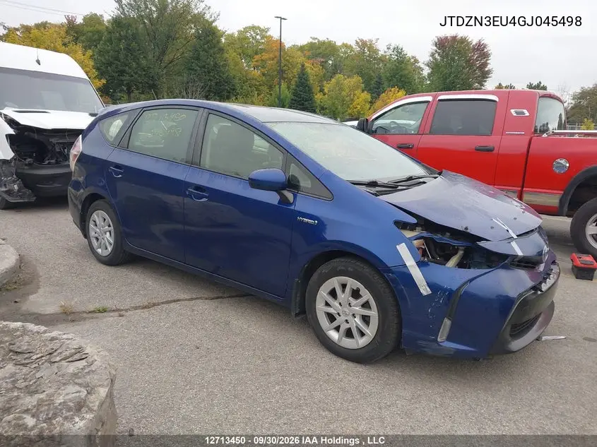 TOYOTA PRIUS 2016, VIN JTDZN3EU4GJ045498