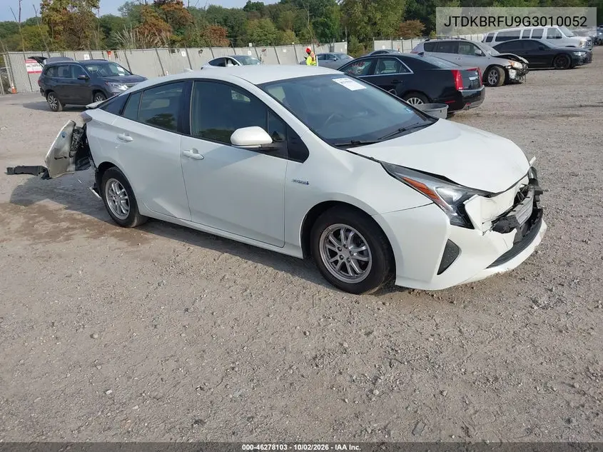 TOYOTA PRIUS 2016, VIN JTDKBRFU9G3010052