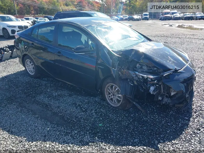 TOYOTA PRIUS 2016, VIN JTDKARFU4G3016215
