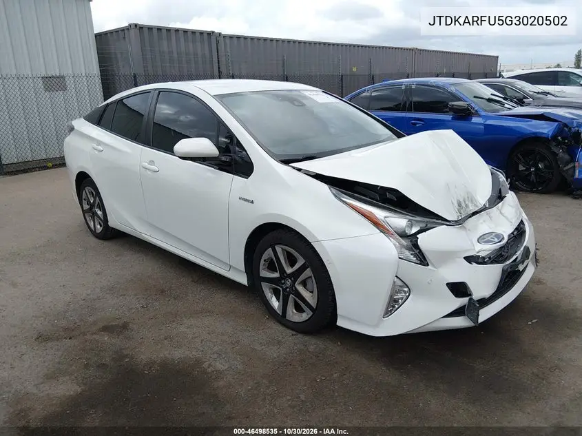 TOYOTA PRIUS 2016, VIN JTDKARFU5G3020502