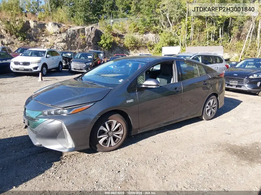 2017 TOYOTA PRIUS VIN JTDKARFP2H3001840 — фото 2