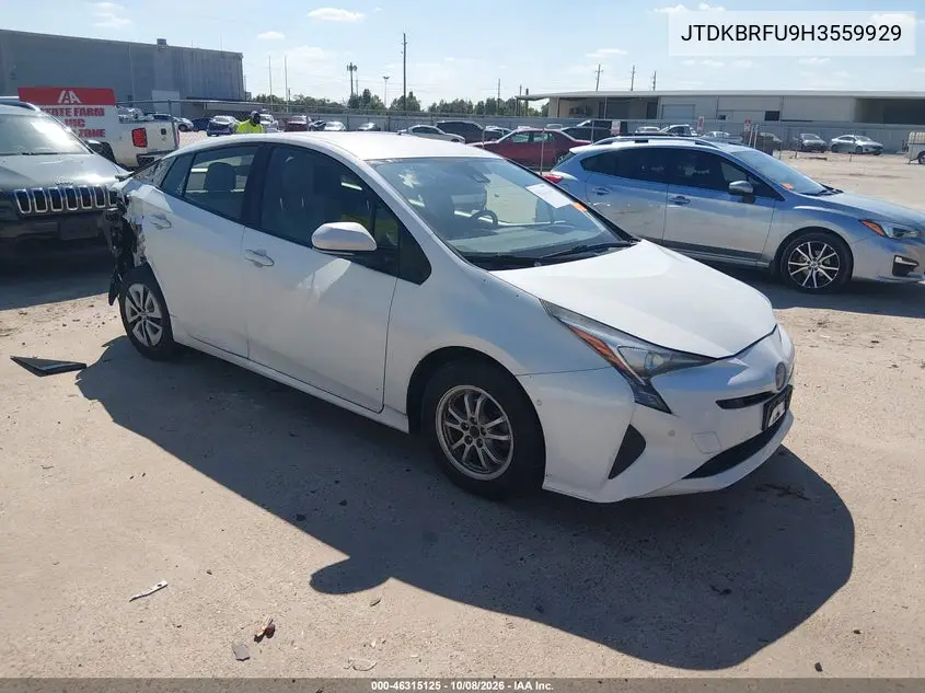 TOYOTA PRIUS 2017, VIN JTDKBRFU9H3559929