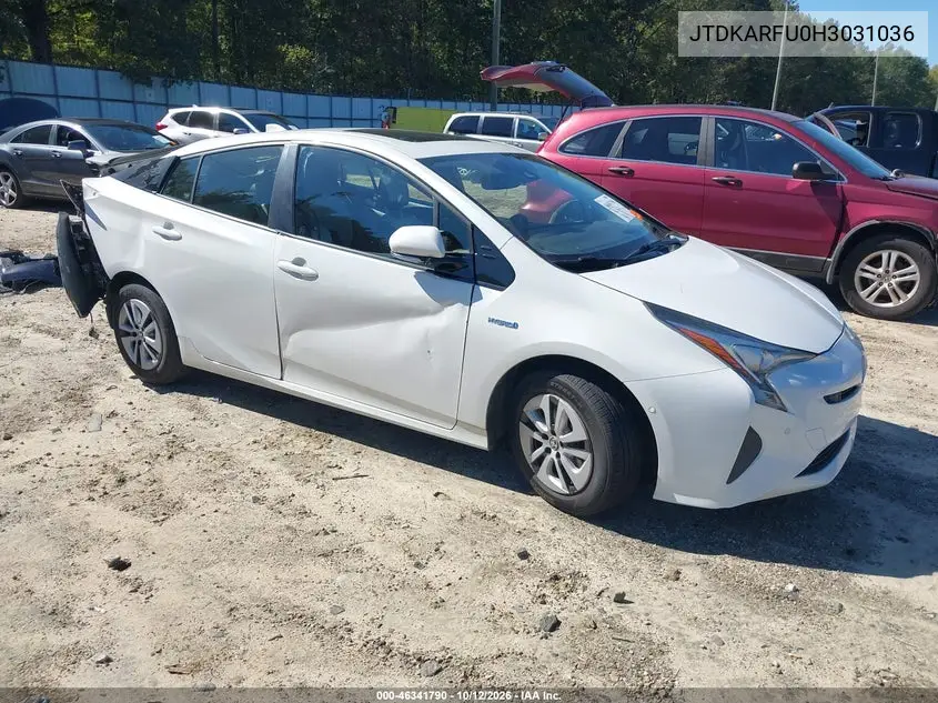 TOYOTA PRIUS 2017, VIN JTDKARFU0H3031036