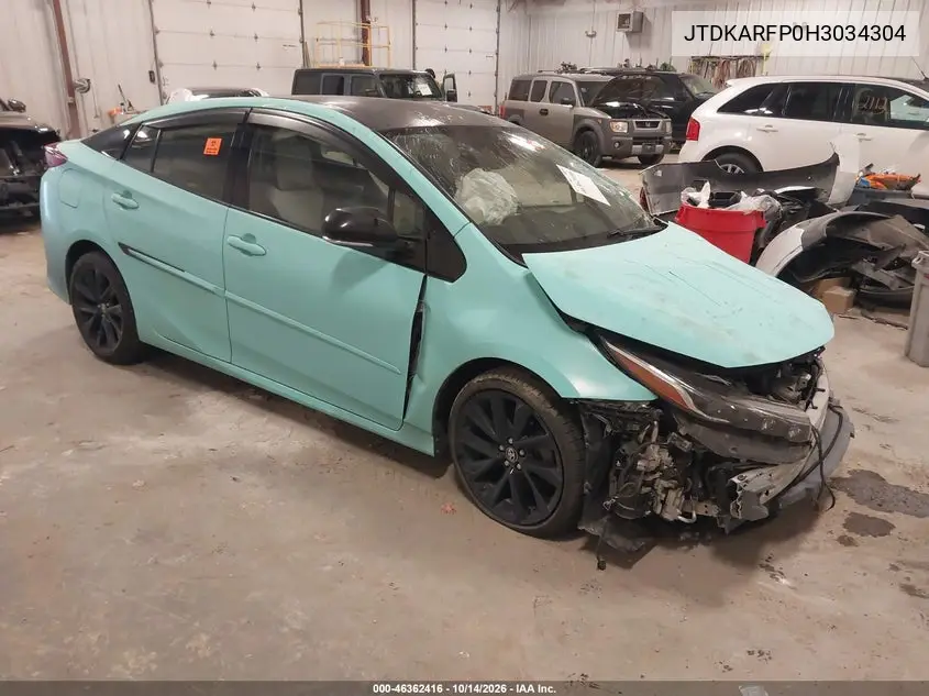 TOYOTA PRIUS 2017, VIN JTDKARFP0H3034304