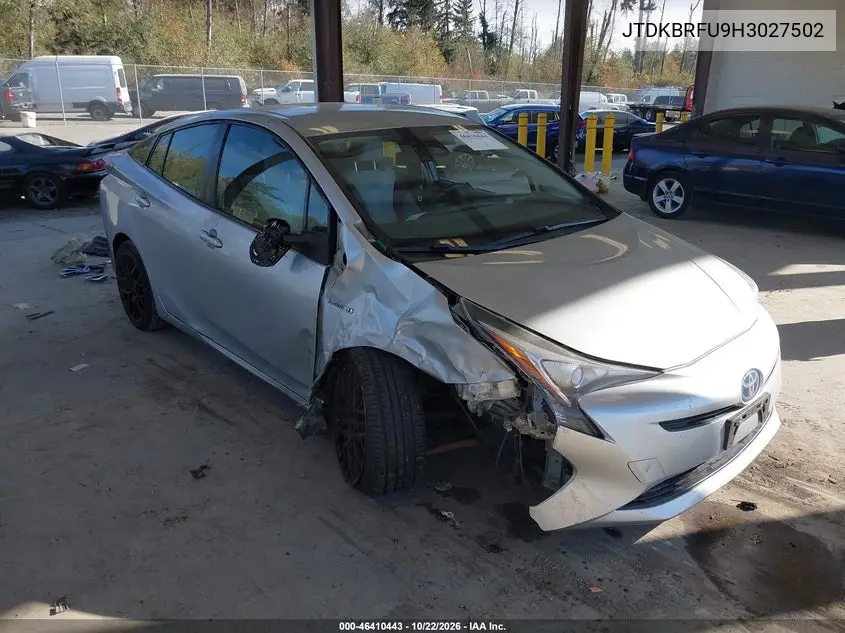 TOYOTA PRIUS 2017, VIN JTDKBRFU9H3027502