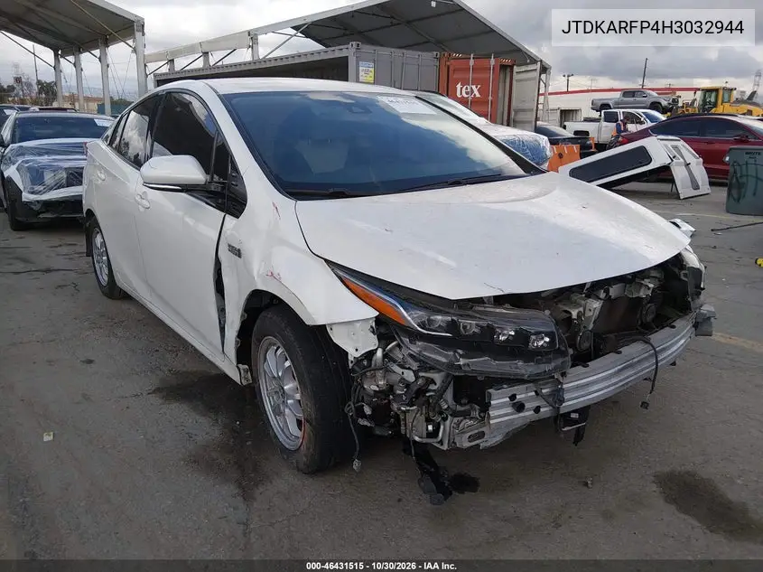 TOYOTA PRIUS 2017, VIN JTDKARFP4H3032944