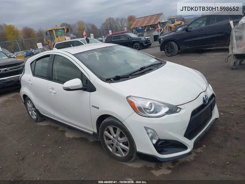 TOYOTA PRIUS 2017, VIN JTDKDTB30H1598652