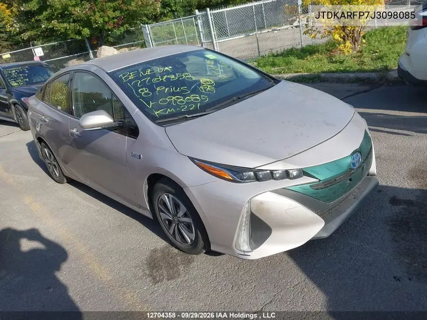 TOYOTA PRIUS 2018, VIN JTDKARFP7J3098085