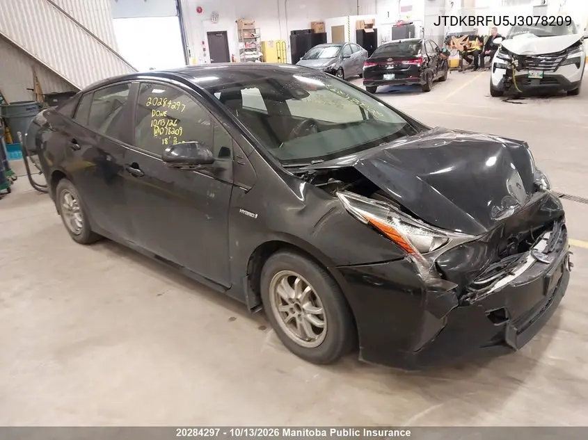 TOYOTA PRIUS 2018, VIN JTDKBRFU5J3078209