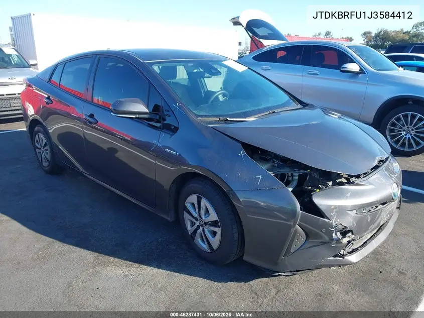 TOYOTA PRIUS 2018, VIN JTDKBRFU1J3584412