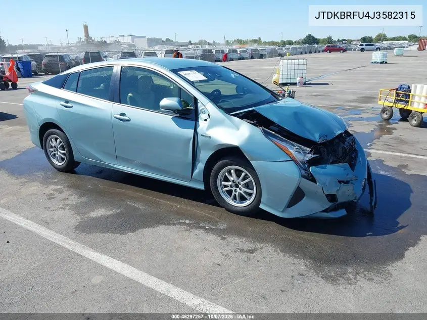 TOYOTA PRIUS 2018, VIN JTDKBRFU4J3582315