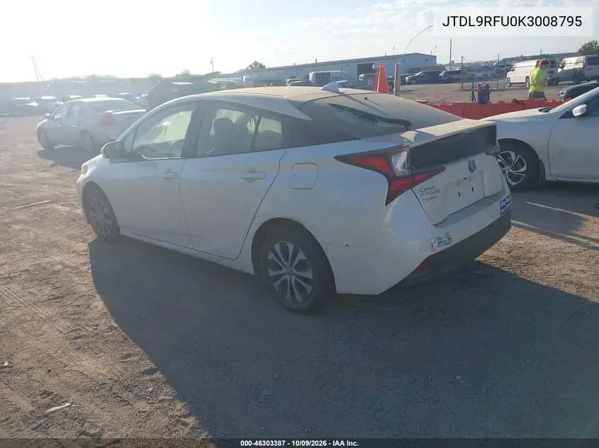 2019 TOYOTA PRIUS VIN JTDL9RFU0K3008795 — фото 3