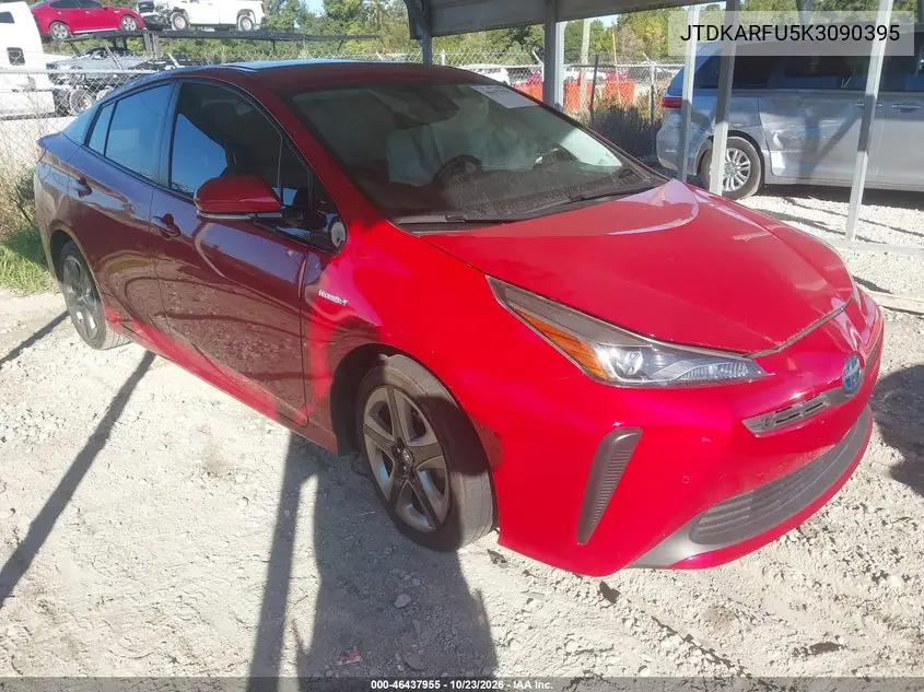 TOYOTA PRIUS 2019, VIN JTDKARFU5K3090395