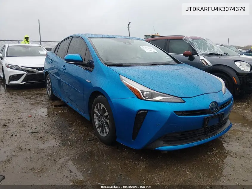 TOYOTA PRIUS 2019, VIN JTDKARFU4K3074379