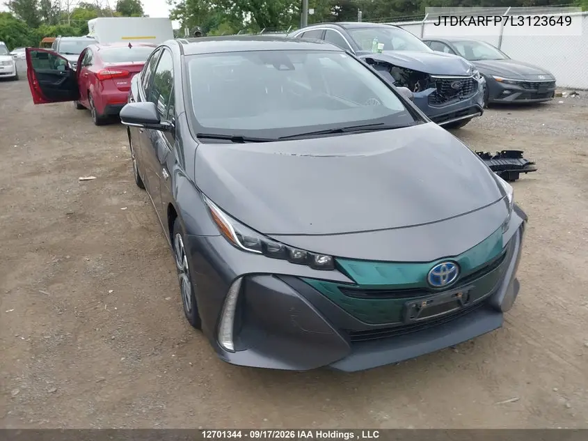 TOYOTA PRIUS 2020, VIN JTDKARFP7L3123649