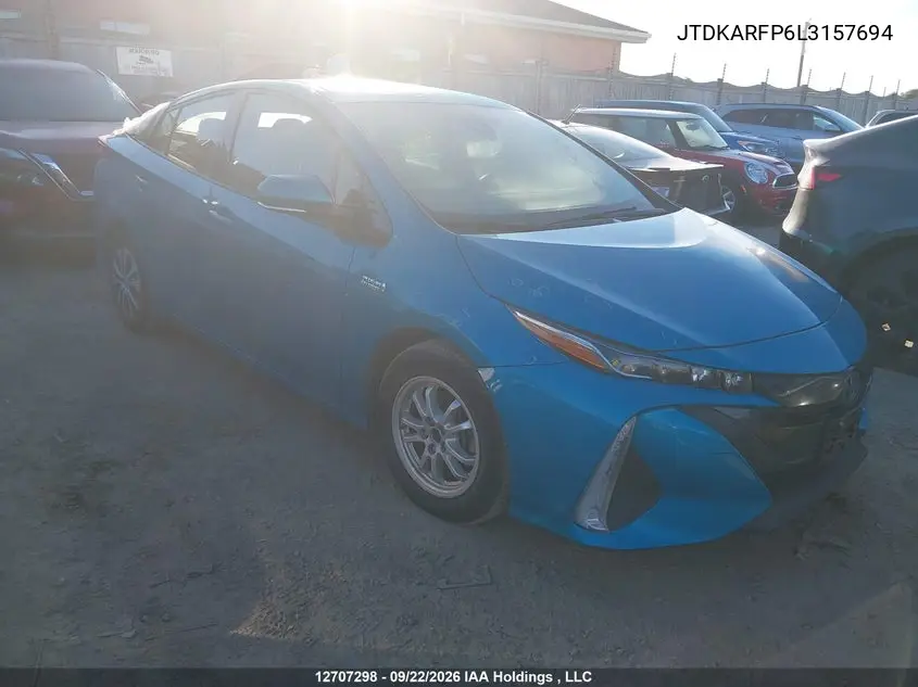 TOYOTA PRIUS 2020, VIN JTDKARFP6L3157694