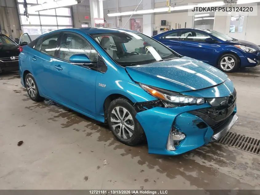 TOYOTA PRIUS 2020, VIN JTDKARFP5L3124220