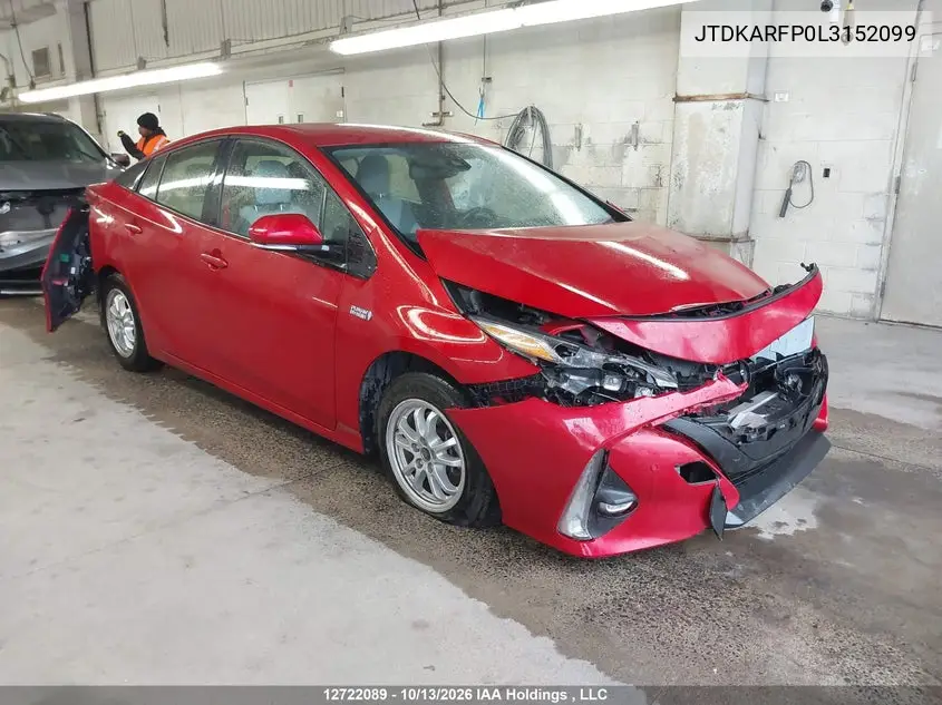 TOYOTA PRIUS 2020, VIN JTDKARFP0L3152099