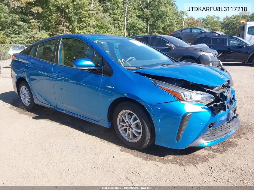 TOYOTA PRIUS 2020, VIN JTDKARFU8L3117218